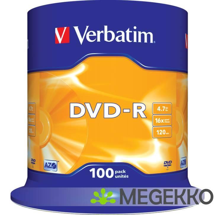 Verbatim DVD-R 16X 100st. Cakebox, Computers en Software, Overige Computers en Software, Nieuw, Verzenden