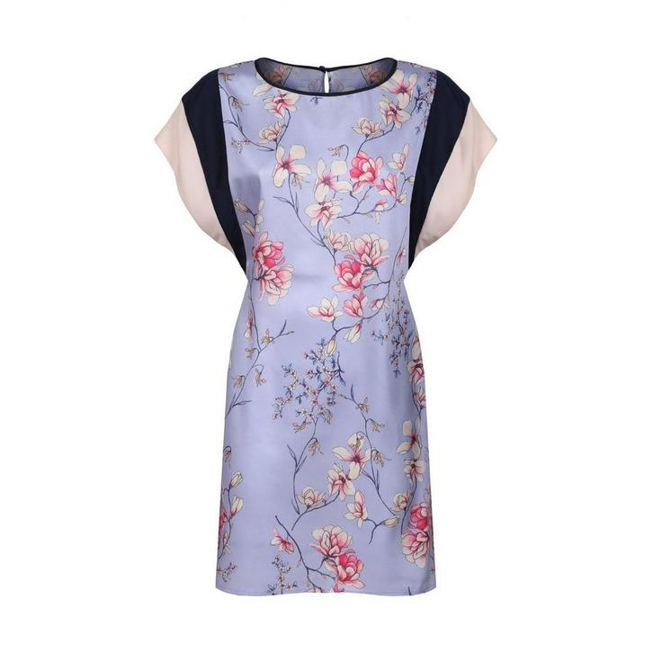 Nenette • korte lila jurk met bloemen • 36 (IT42), Kleding | Dames, Truien en Vesten, Paars, Nieuw, Maat 36 (S), Verzenden