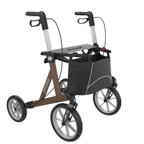 Rehasense Explorer outdoor rollator LOW - Bruin, Divers, Déambulateurs, Enlèvement ou Envoi