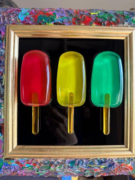 Lavinias - Lavinia Spagnuolo - QUADRO GELATI COLORATI, Antiek en Kunst, Kunst | Designobjecten