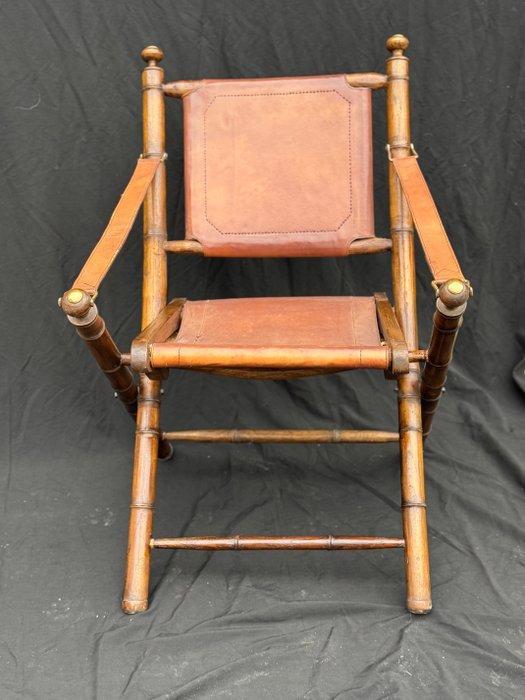Eichholtz - Fauteuil - cuir de bambou - Magnifique chaise, Antiek en Kunst, Curiosa en Brocante