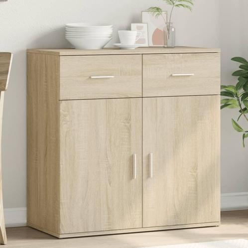 vidaXL Dressoir 79x38x80 cm bewerkt hout sonoma eikenkleurig, Huis en Inrichting, Kasten | Dressoirs, Nieuw, Verzenden