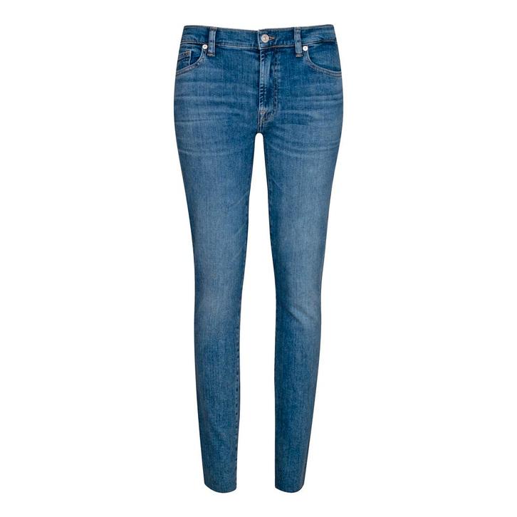 7 for all Mankind • blauwe HW skinny jeans • 25, Kleding | Dames, Broeken en Pantalons, Verzenden