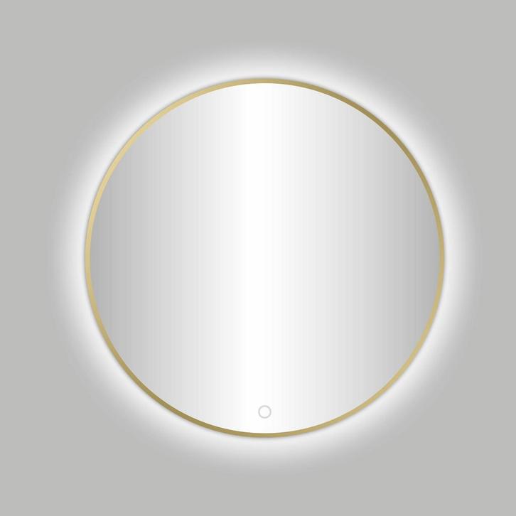 Nancy Venetië-Thin ronde spiegel Mat-Goud incl.led, Huis en Inrichting, Woonaccessoires | Spiegels, Ophalen of Verzenden