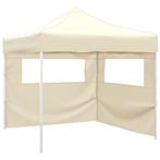 vidaXL Vouwtent met 2 wanden 291x291x315 cm crème, Tuin en Terras, Partytenten, Verzenden, Nieuw