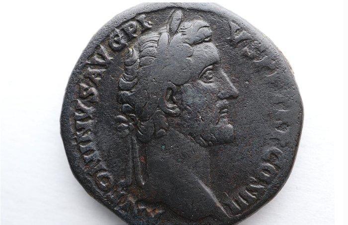 Romeinse Rijk. Antoninus Pius (138-161 n.Chr.). Sestertius, Timbres & Monnaies, Monnaies | Europe | Monnaies non-euro