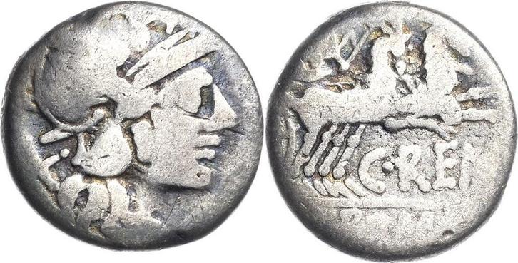 Denar 138 v Chr, Roemische Republik C Renius 138 v Chr, Postzegels en Munten, Munten en Bankbiljetten | Verzamelingen, Verzenden