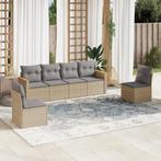 vidaXL Salon de jardin avec coussins 6pcs mÃ©lange beige, Verzenden, Salons de jardin