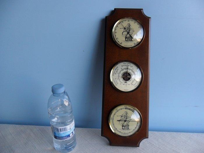 Maritieme objecten - Hout, Messing, Glas- Weerstation met, Antiek en Kunst, Curiosa en Brocante