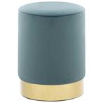 vidaXL Kruk fluweel 28 x 36 cm lichtblauw en goudkleurig, Huis en Inrichting, Stoelen, Verzenden, Nieuw