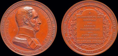 1798-1867 Belgium Jouvenel Adolphe-christian copper medai..., Postzegels en Munten, Penningen en Medailles, Verzenden