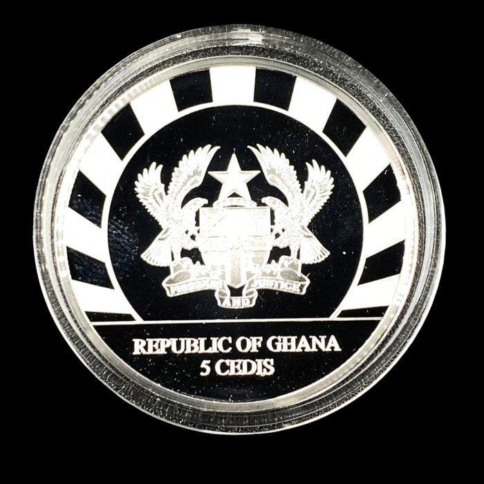 Ghana. Silver Proof .999 1 OZ. 5 Cedis (Lunar Skulls - Year, Timbres & Monnaies, Monnaies | Europe | Monnaies non-euro