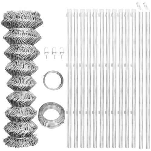 vidaXL Gaashek met palen 25x1,5 m gegalvaniseerd staal, Jardin & Terrasse, Clôtures de jardin, Envoi