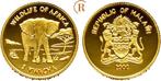 5 Kwacha 1,24 Gramm Feingoud Elefant 2000 Malawi:, Verzenden