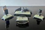 Vintage antique Art Deco green onyx and zamak 4 piece desk -