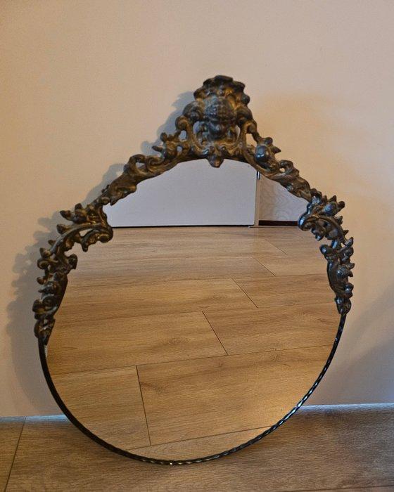 Spiegel - Glas, Messing - Art deco spiegel, Antiek en Kunst, Curiosa en Brocante