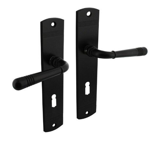 Intersteel deurkruk Helena op schild 230x44mm SL72 zwart, Doe-het-zelf en Bouw, Hang- en Sluitwerk, Ophalen of Verzenden