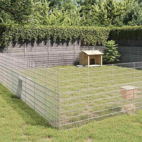 vidaXL Dierenverblijf 48 panelen 54x100 cm gegalvaniseerd, Dieren en Toebehoren, Knaagdieren en Konijnen | Hokken en Kooien, Nieuw