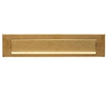 Briefplaat rechthoekig 340x75mm met klep/regenrand PVD me... beschikbaar voor biedingen