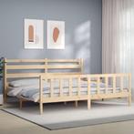 vidaXL Cadre de lit avec tête de lit 180x200 cm bois, Maison & Meubles, Neuf, Verzenden