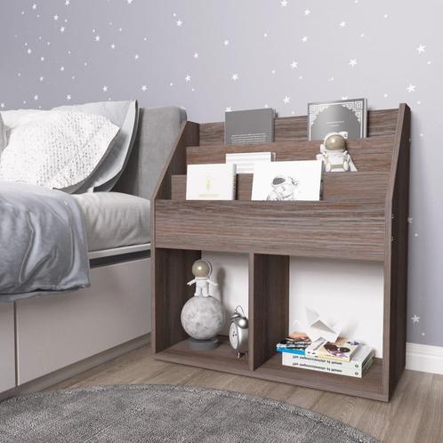 vidaXL Kindertijdschriftenrek 71x30x78,5 cm hout grijs en, Huis en Inrichting, Woonaccessoires | Krantenbakken en Lectuurbakken