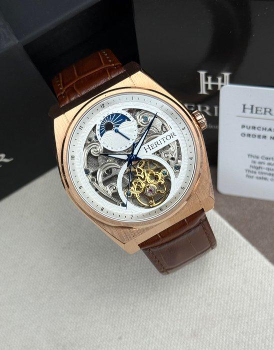 Heritor - Heritor Automatic Daxton Skeleton - Brown/Rose, Handtassen en Accessoires, Horloges | Heren