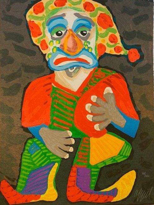 Karel Appel (1921-2006) - Clown (Circus serie), Antiek en Kunst, Antiek | Overige Antiek