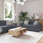 vidaXL Bankstel met kussen 3 pcs Grijs 221 x 78 x 80 cm, Huis en Inrichting, Zetels | Zetels, Verzenden, Nieuw