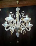 Attribuito alla Fornace Seguso - Kroonluchter - Opalijn glas, Antiek en Kunst