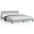 vidaXL Cadre de lit avec tête de lit Gris clair 180x200, Maison & Meubles, Neuf, Verzenden