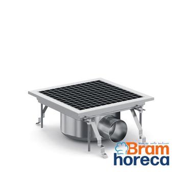 RVS vloerput met zijuitlaat | 300x300x131 mm, Verzenden