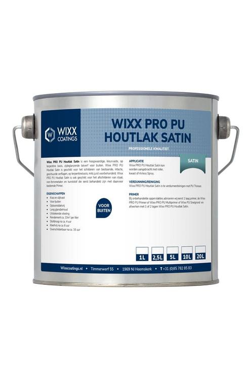 Wixx PRO PU Houtlak Satin Mengkleur 5L, Doe-het-zelf en Bouw, Verf, Beits en Lak, Nieuw, Verzenden