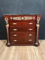 Commode - Hout, Brons, Marmer - Zoals de imperiale stijl.