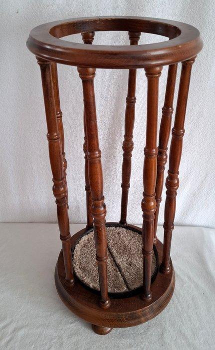 Paraplustandaard/rek - Hout, Textiel - ronde inzet met, Antiek en Kunst, Curiosa en Brocante