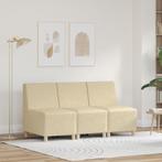 vidaXL Sofa Stoel Licht Grijs 55 cm Stof 3 pcs Crème 55 x 74, Verzenden, Nieuw