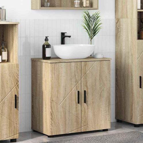 vidaXL Badkamerkast met plank met opslag Sonoma eiken, Huis en Inrichting, Tafels | Kaptafels, Nieuw, Verzenden