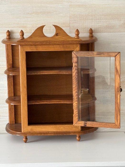 Vitrinekast - curiositeiten- / snuisterijenkastje - Eik -, Antiek en Kunst, Curiosa en Brocante