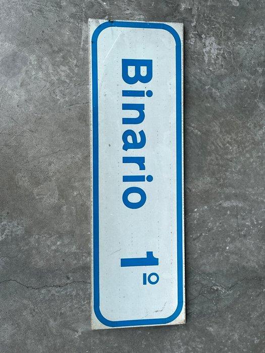 Binario 1e - bifacciale - Reclamebord - Aluminium, Plastic, Antiek en Kunst, Antiek | Wandborden en Tegels