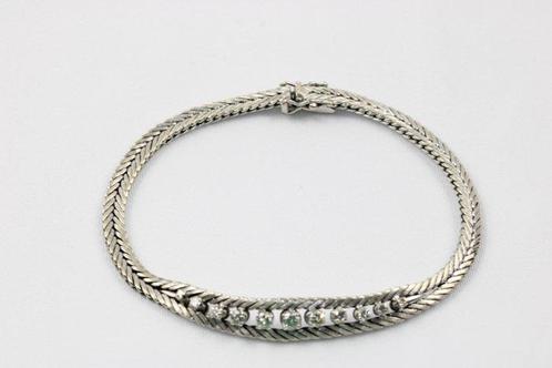 Armband - 14 karaat Witgoud - 0.72ct. tw. Diamant, Handtassen en Accessoires, Armbanden