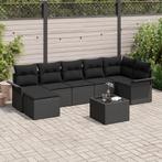 vidaXL 8-delige Ligbedset met Kussens Beige Poly Rattan, Verzenden, Nieuw