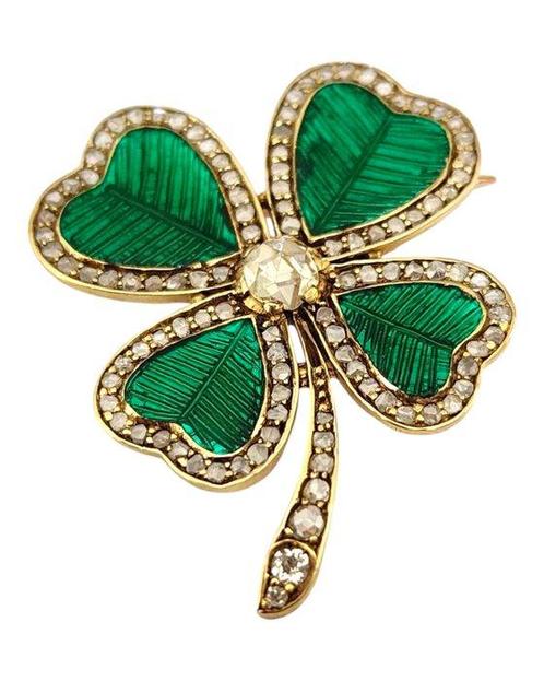 Broche - 14 karaat Geel goud, Imperial Russian Antique Gold, Handtassen en Accessoires, Antieke sieraden