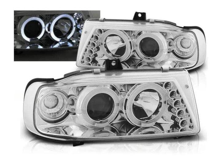 Angel Eyes koplampen Chrome geschikt voor Seat Ibiza Cordoba, Auto-onderdelen, Verlichting, Nieuw, Verzenden