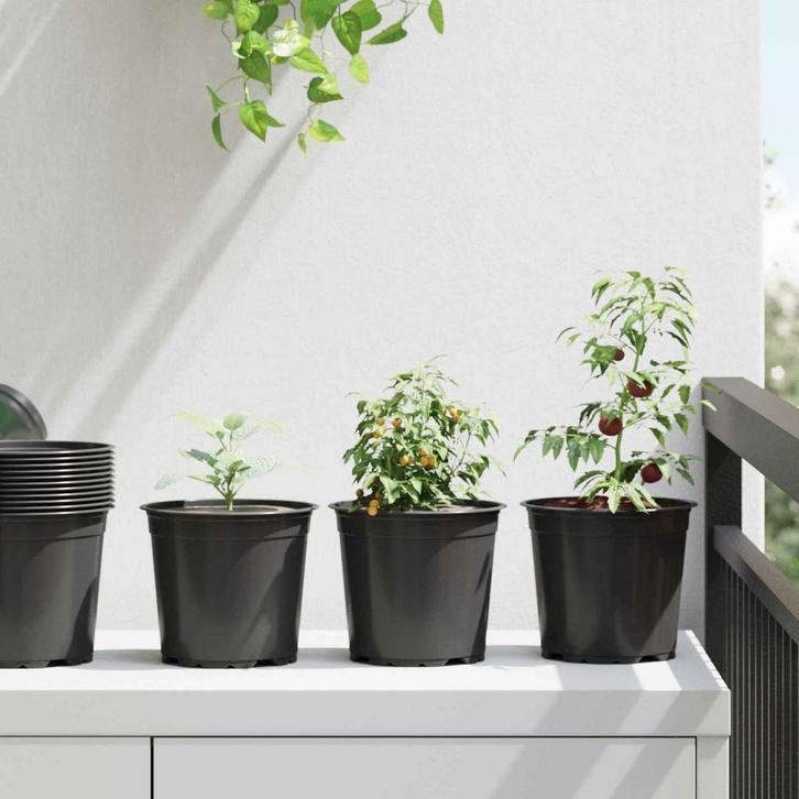 vidaXL Bloempot 100 pcs Zwart Ø 15 x 13 cm Kunststof, Jardin & Terrasse, Pots de fleurs, Envoi