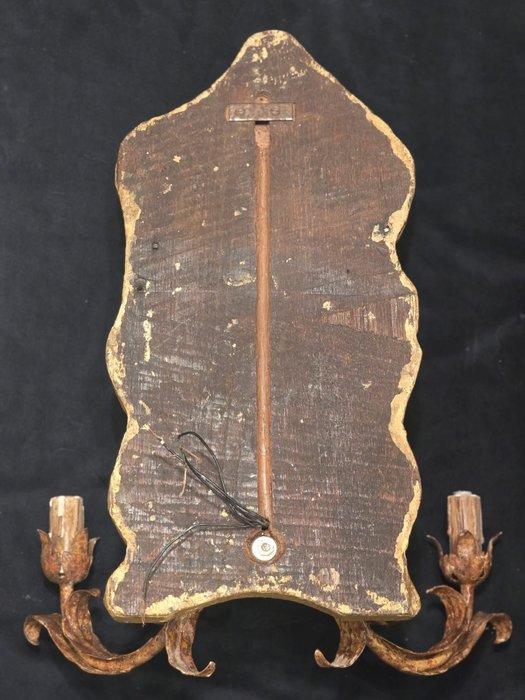 Wandkandelaar (4) - Hout - Belangrijke houtapplicaties., Antiek en Kunst, Antiek | Meubels | Stoelen en Sofa's