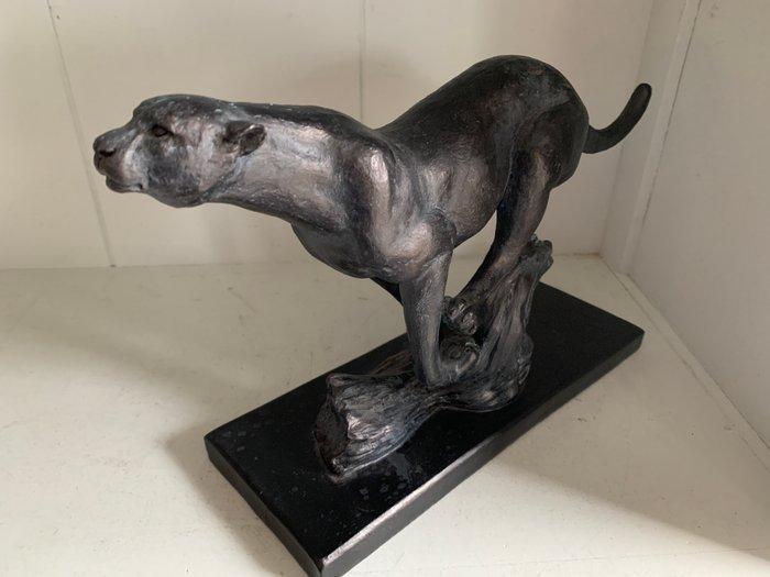 Black Panther - 35 cm - op plateau - composiet - Sculpture,, Antiek en Kunst, Curiosa en Brocante