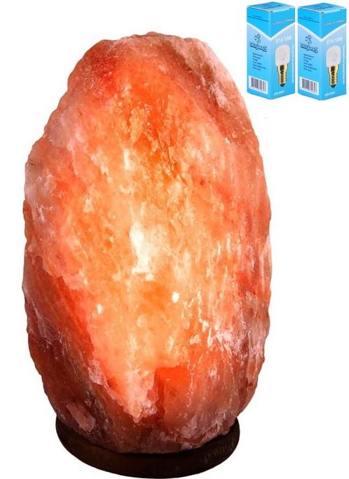 Zoutlamp GROOT XXL 19-25kg met 2x Gloeilamp - Himalaya Zo..., Huis en Inrichting, Lampen | Tafellampen, Nieuw, Ophalen of Verzenden