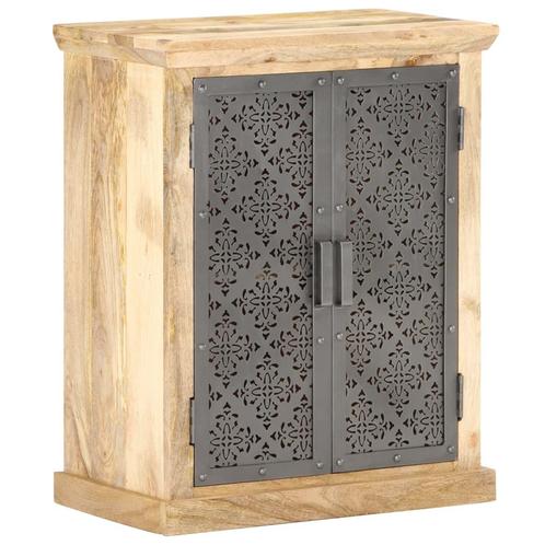 vidaXL Buffet avec portes en acier 60x35x75 cm Bois de, Maison & Meubles, Armoires | Dressoirs, Neuf, Envoi