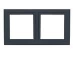 PVC raam draaikiep-draaikiep b150xh80 cm Antraciet, Gevelraam of Ruit, 80 tot 120 cm, Nieuw, Ophalen of Verzenden
