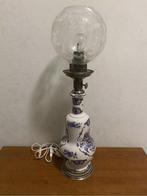 Lamp - Keramiek, Glas - Witte en blauwe keramiek, Antiek en Kunst