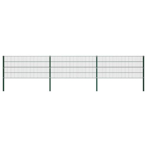 vidaXL Schuttingpaneel met palen ijzer 522x80 cm groen, Tuin en Terras, Tuinhekken en Hekwerk, Nieuw, Verzenden